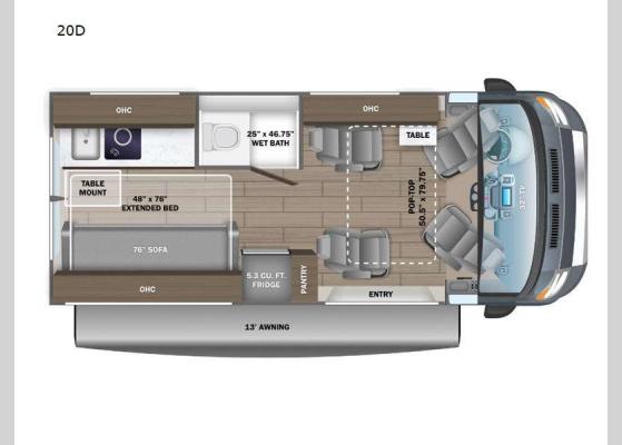 Floorplan - 2024 Swift 20D Motor Home Class B