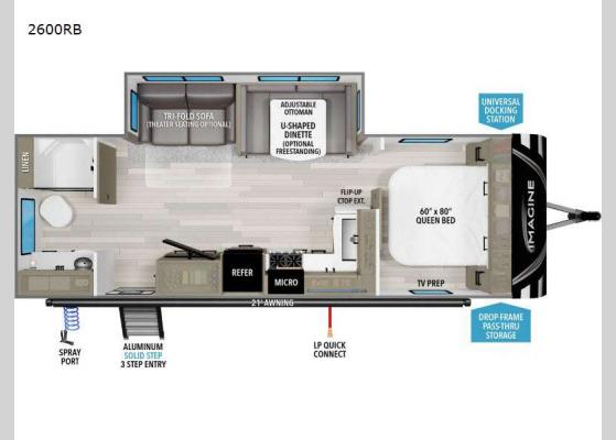 Floorplan - 2025 Imagine 2600RB Travel Trailer