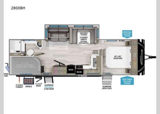 Floorplan - 2025 Imagine 2800BH Travel Trailer