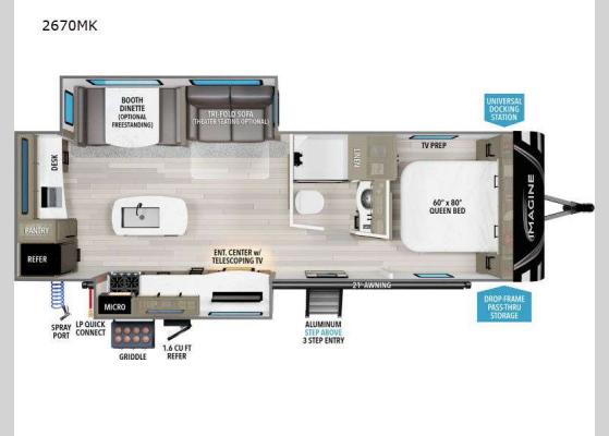 Floorplan - 2025 Imagine 2670MK Travel Trailer