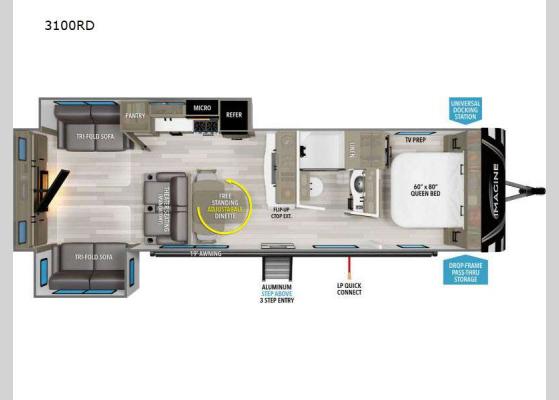 Floorplan - 2025 Imagine 3100RD Travel Trailer