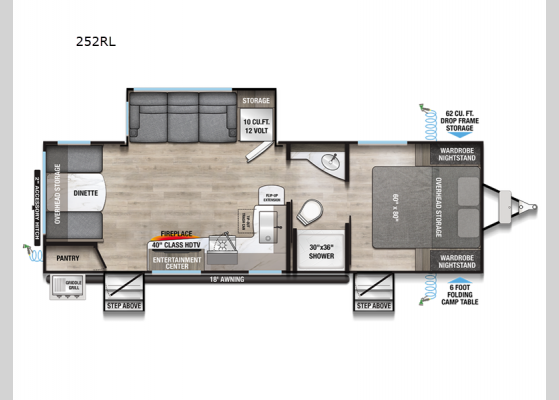 Floorplan - 2026 Delta 252RL Travel Trailer