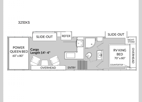 Floorplan - 2024 MGM 325IKS Toy Hauler Fifth Wheel