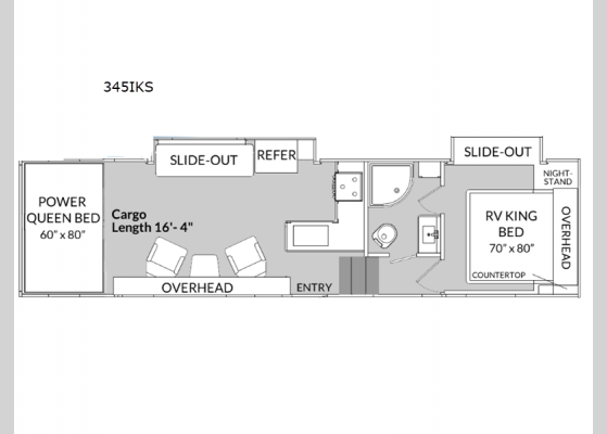 Floorplan - 2024 MGM 345IKS Toy Hauler Fifth Wheel