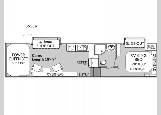 Floorplan - 2024 MGM 355CR Toy Hauler Fifth Wheel