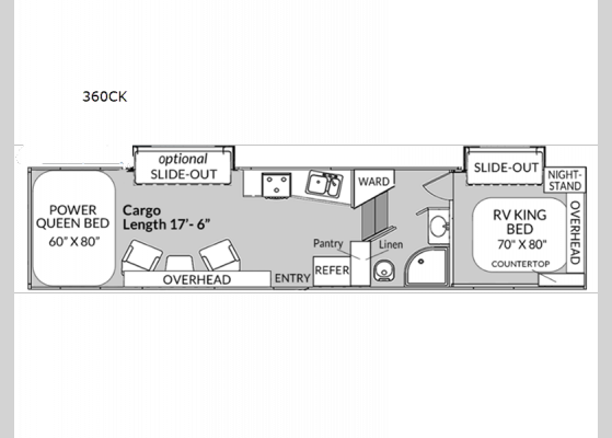 Floorplan - 2024 MGM 360CK Toy Hauler Fifth Wheel