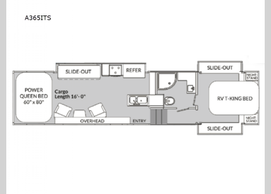 Floorplan - 2024 MGM A365ITS Toy Hauler Fifth Wheel