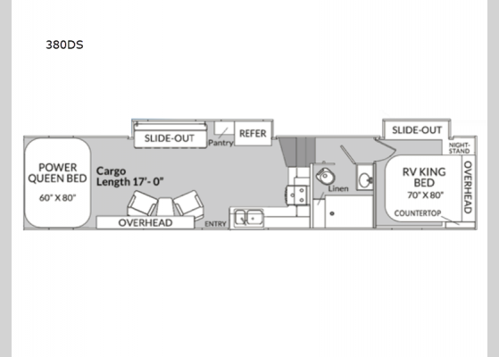 Floorplan - 2024 MGM 380DS Toy Hauler Fifth Wheel