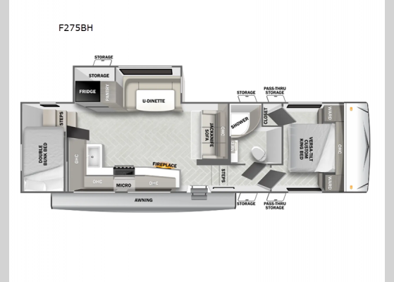 Floorplan - 2025 Wildwood F275BH Fifth Wheel