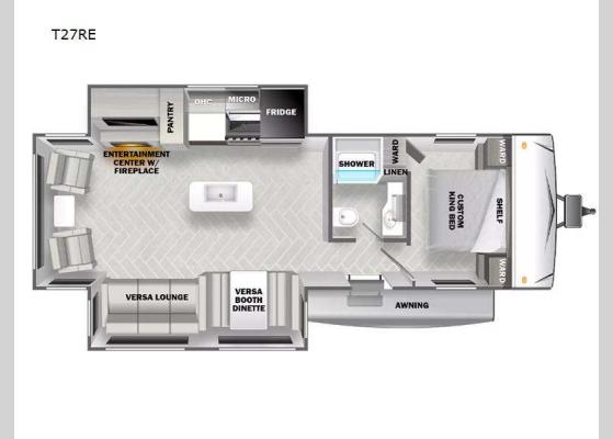 Floorplan - 2025 Wildwood T27RE Travel Trailer