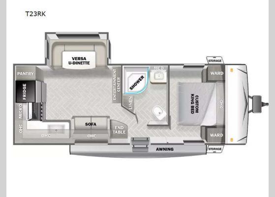 Floorplan - 2025 Wildwood T23RK Travel Trailer