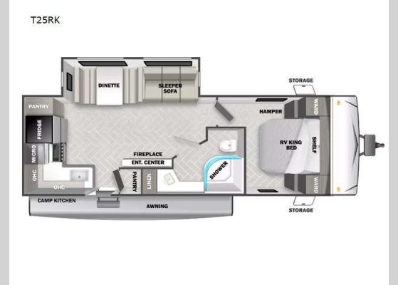 Floorplan - 2025 Wildwood T25RK Travel Trailer