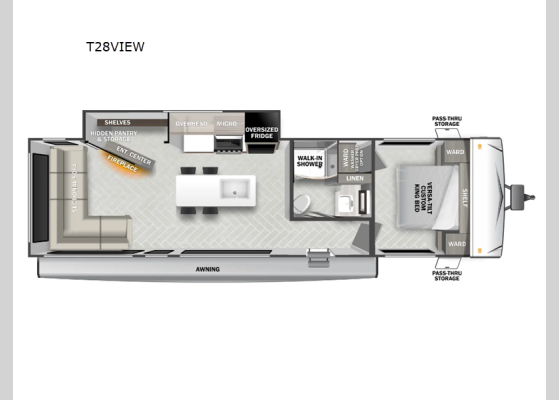 Floorplan - 2025 Wildwood T28VIEW Travel Trailer