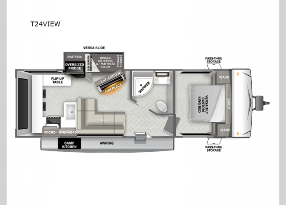 Floorplan - 2025 Wildwood T24VIEW Travel Trailer