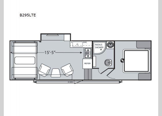 Floorplan - 2025 Blaze'n B295LTE Toy Hauler Fifth Wheel