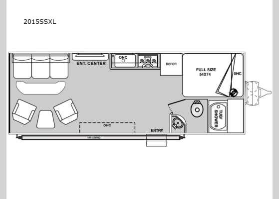 Floorplan - 2025 Blaze'n B2015SSXL Toy Hauler Travel Trailer