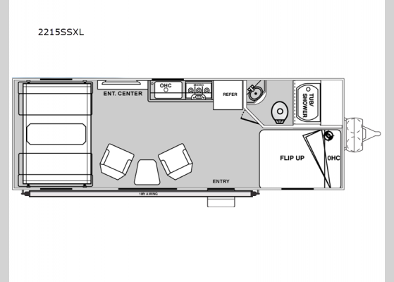 Floorplan - 2025 Blaze'n B2215SSXL Toy Hauler Travel Trailer