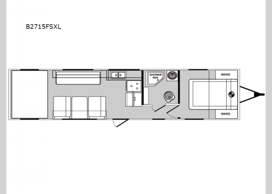 Floorplan - 2025 Blaze'n B2715FSXL Toy Hauler Travel Trailer