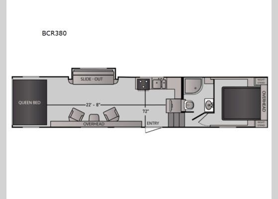 Floorplan - 2024 Blaze'n Limited BCR380 Toy Hauler Fifth Wheel