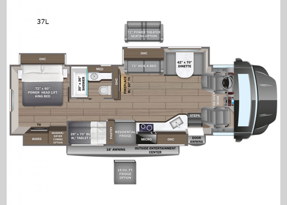 Floorplan - 2025 Accolade 37L Motor Home Super C - Diesel