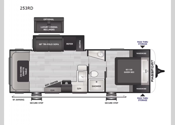 Floorplan - 2024 Passport SL 253RD Travel Trailer