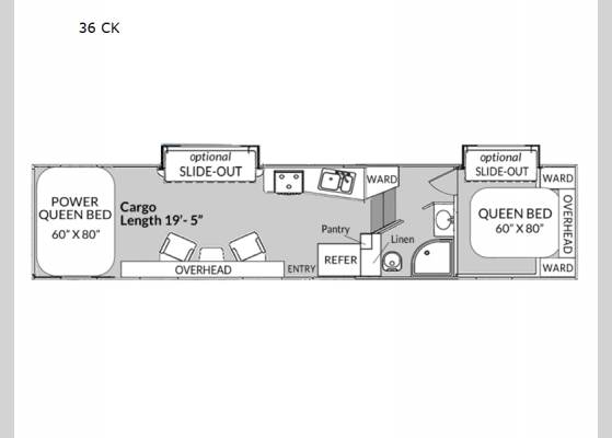 Floorplan - 2024 Genesis Supreme 36 CK Toy Hauler Fifth Wheel