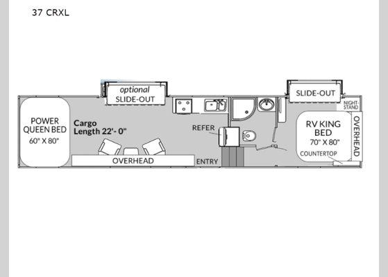 Floorplan - 2024 Genesis Supreme 37 CRXL Toy Hauler Fifth Wheel