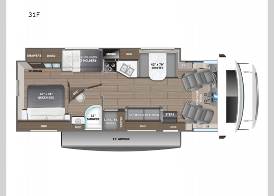Floorplan - 2024 Greyhawk 31F Motor Home Class C