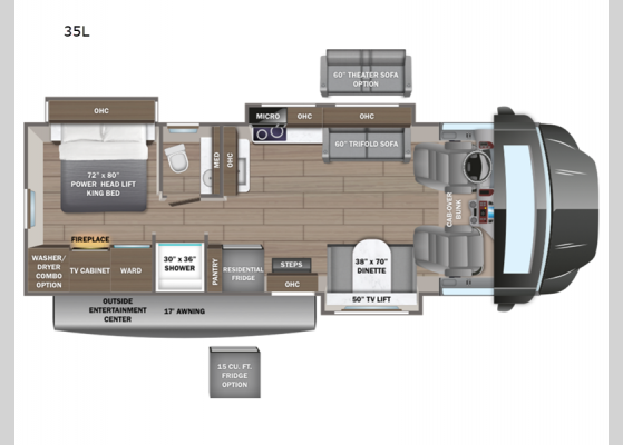 Floorplan - 2025 Accolade XT 35L Motor Home Super C - Diesel