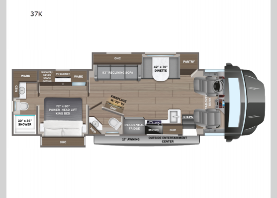 Floorplan - 2025 Seneca 37K Motor Home Super C - Diesel