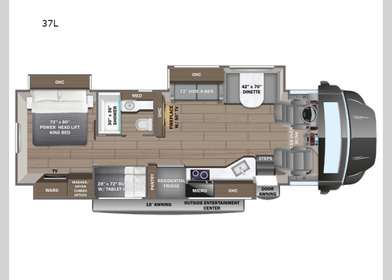 Floorplan - 2025 Seneca 37L Motor Home Super C - Diesel