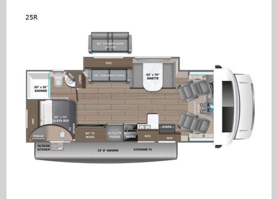 Floorplan - 2025 Odyssey 25R Motor Home Class C