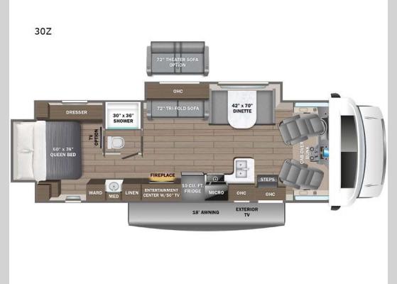 Floorplan - 2025 Odyssey 30Z Motor Home Class C