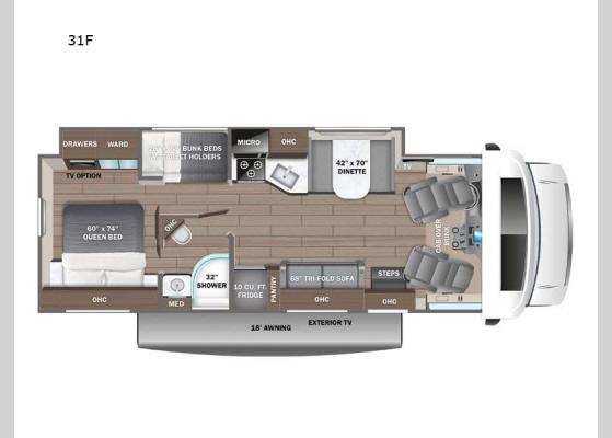 Floorplan - 2025 Odyssey 31F Motor Home Class C