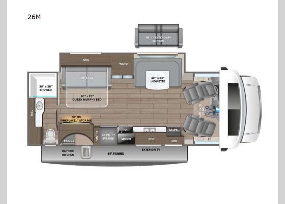 Floorplan - 2025 Odyssey 26M Motor Home Class C