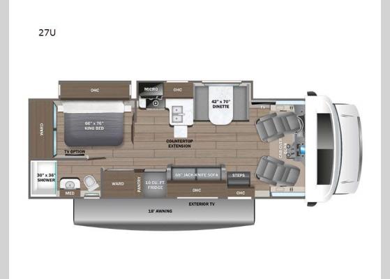 Floorplan - 2025 Odyssey 27U Motor Home Class C