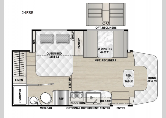 Floorplan - 2025 Prism Elite 24FSE Motor Home Class C - Diesel