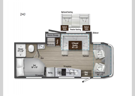 Floorplan - 2025 Navion 24J Motor Home Class C - Diesel