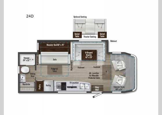 Floorplan - 2025 Navion 24D Motor Home Class C - Diesel