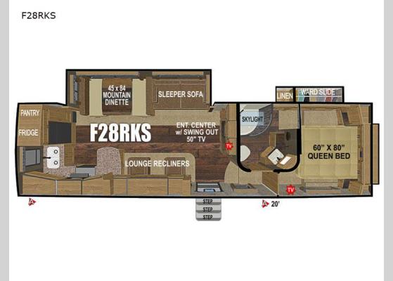 Floorplan - 2024 Glacier Peak Mountain Series F28RKS Fifth Wheel