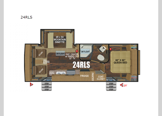 Floorplan - 2024 Timber Ridge Titanium Series 24RLS Travel Trailer