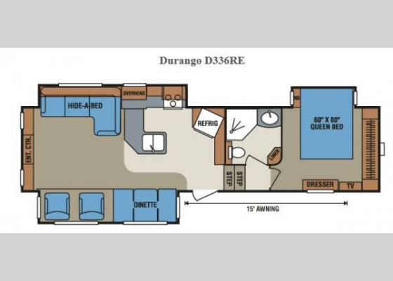 Floorplan - 2015 Durango D336RE Fifth Wheel