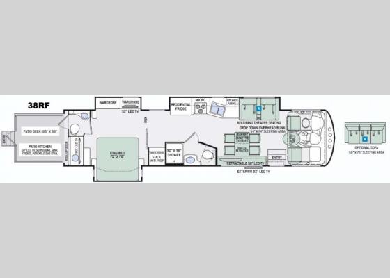 Floorplan - 2016 Outlaw 38RF Motor Home Class A - Toy Hauler