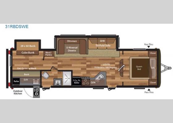 Floorplan - 2016 Hideout 31RBDSWE Travel Trailer