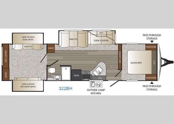 Floorplan - 2017 Outback 322BH Travel Trailer