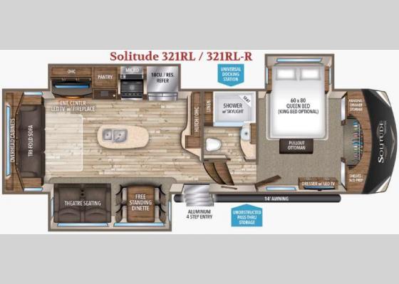 Floorplan - 2017 Solitude 321RL R Fifth Wheel