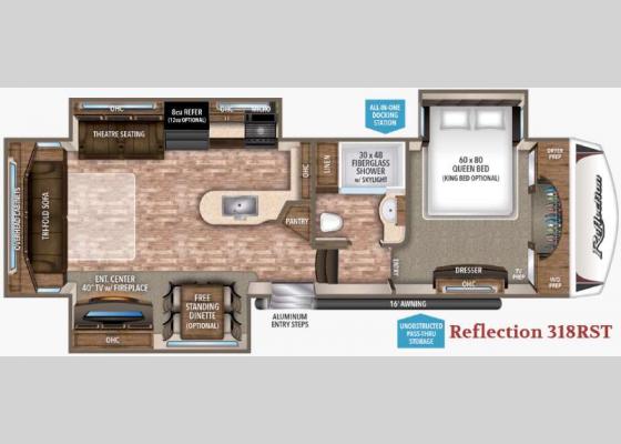 Floorplan - 2017 Reflection 318RST Fifth Wheel