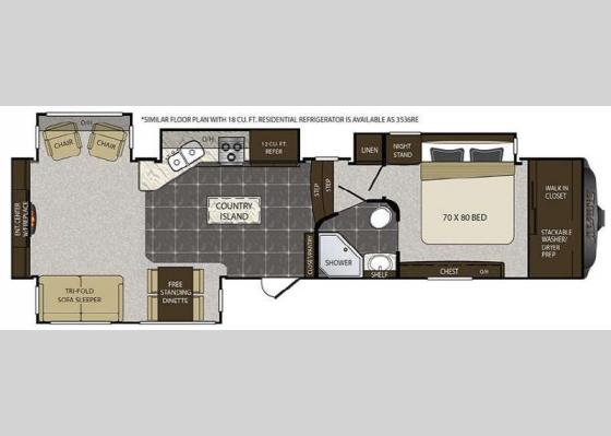 Floorplan - 2017 Alpine 3536RE Fifth Wheel