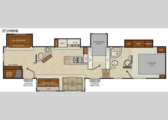 Floorplan - 2018 Chaparral 371MBRB Fifth Wheel