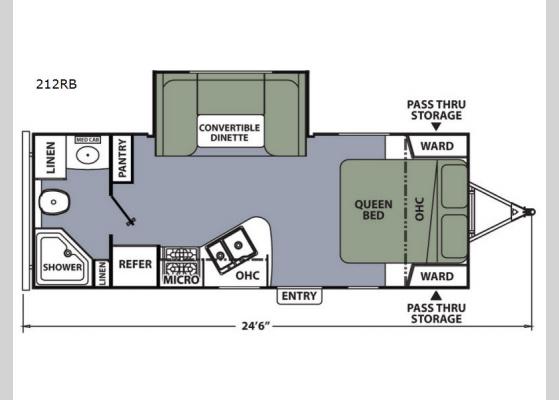 Floorplan - 2018 Apex Ultra-Lite 212RB Travel Trailer